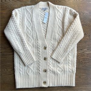 JCrew cable knit stretch cardigan sweater